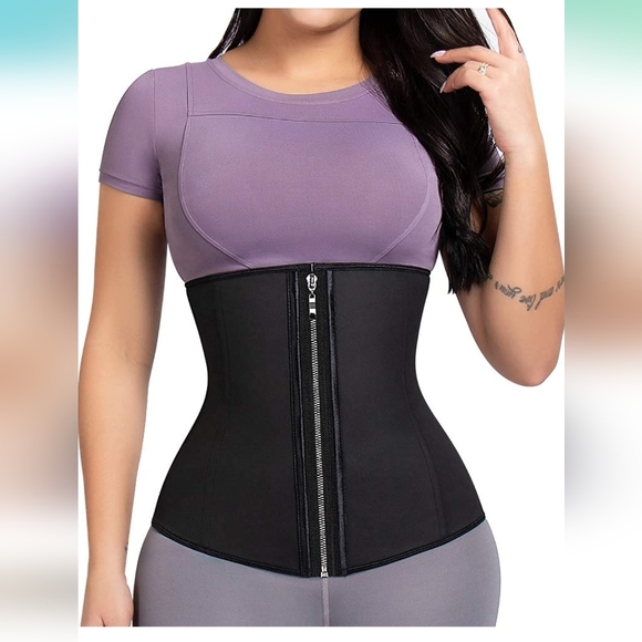 Latex Waist Trainer Corset Underbust Sport Cincher Womens Workout Body Shaper - Picture 1 of 4
